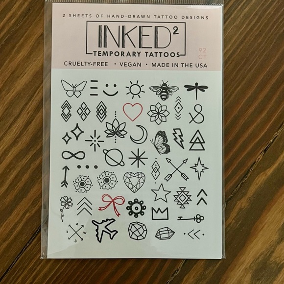 NEW INKED 2 Temporary Tattoos Body & Nails 6 Packs 12 Sheets - Picture 4 of 9